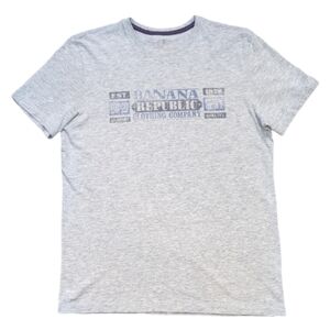 Banana Republic Grey Men's Graphic T-Shirt Size Medium Crew Neck Short Sleeve